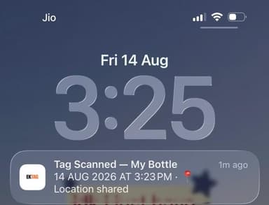 EkTag scan notification
