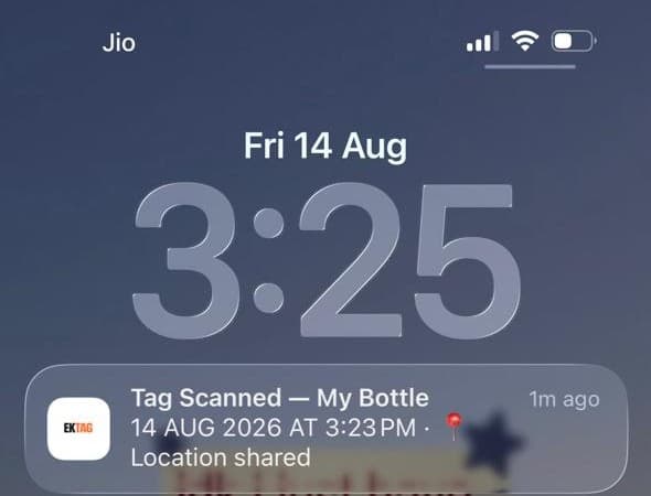 EkTag scan notification